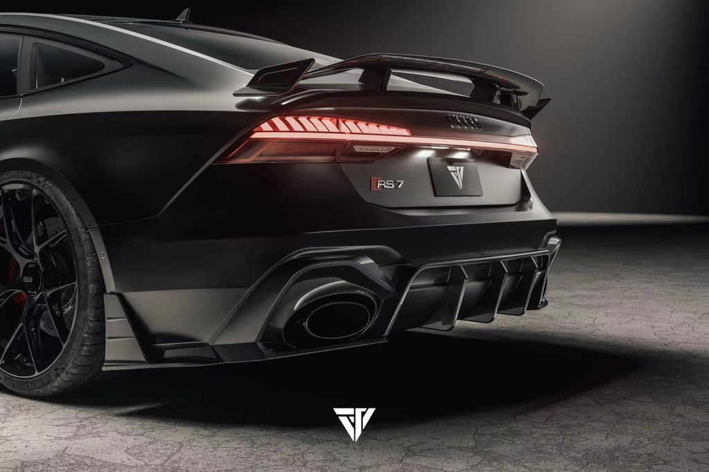 FUTURE DESIGN - AUDI RS6 RS7 C8 DRY CARBON FIBRE REAR DIFFUSER & CANARDS ( BLAZE KIT)