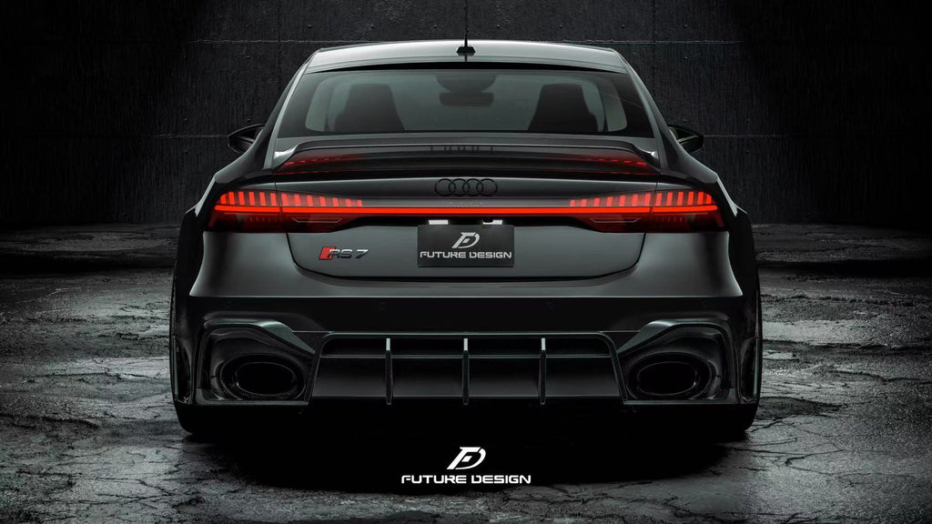 FUTURE DESIGN - AUDI RS6 RS7 C8 DRY CARBON FIBRE REAR DIFFUSER & CANARDS ( BLAZE KIT)