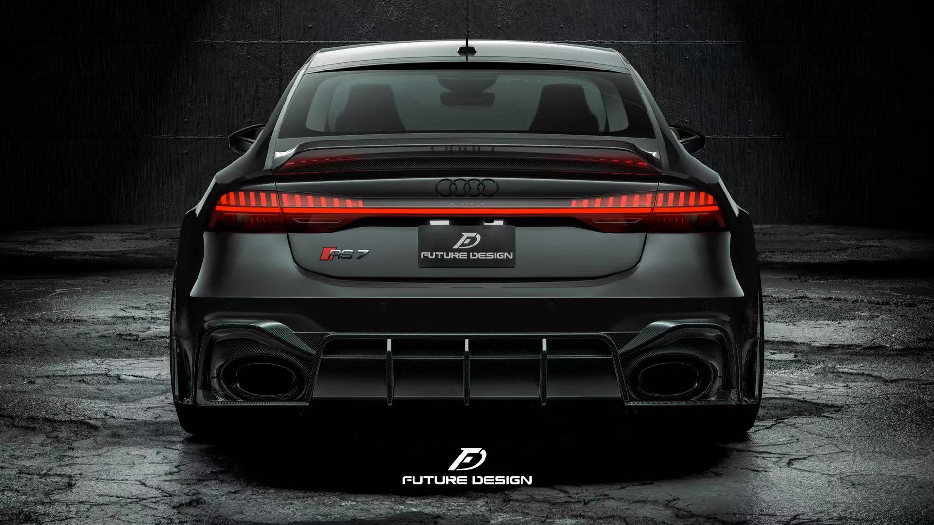FUTURE DESIGN - AUDI RS6 RS7 C8 DRY CARBON FIBRE REAR DIFFUSER & CANARDS ( BLAZE KIT)