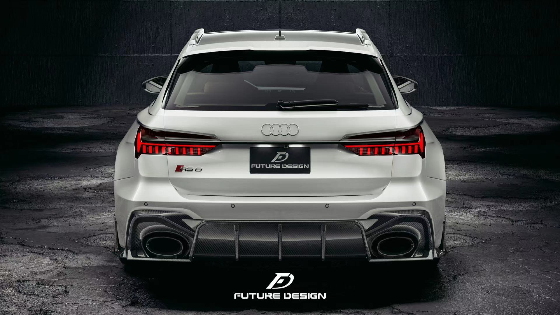 FUTURE DESIGN - AUDI RS6 RS7 C8 DRY CARBON FIBRE REAR DIFFUSER & CANARDS ( BLAZE KIT)