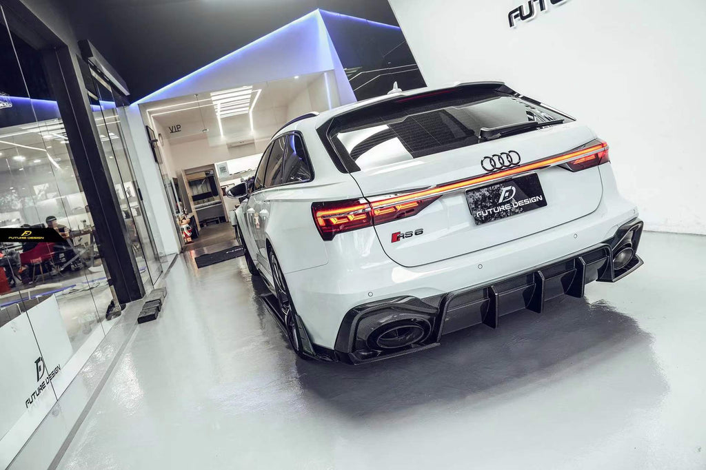 FUTURE DESIGN - AUDI RS6 RS7 C8 DRY CARBON FIBRE REAR DIFFUSER & CANARDS ( BLAZE KIT)