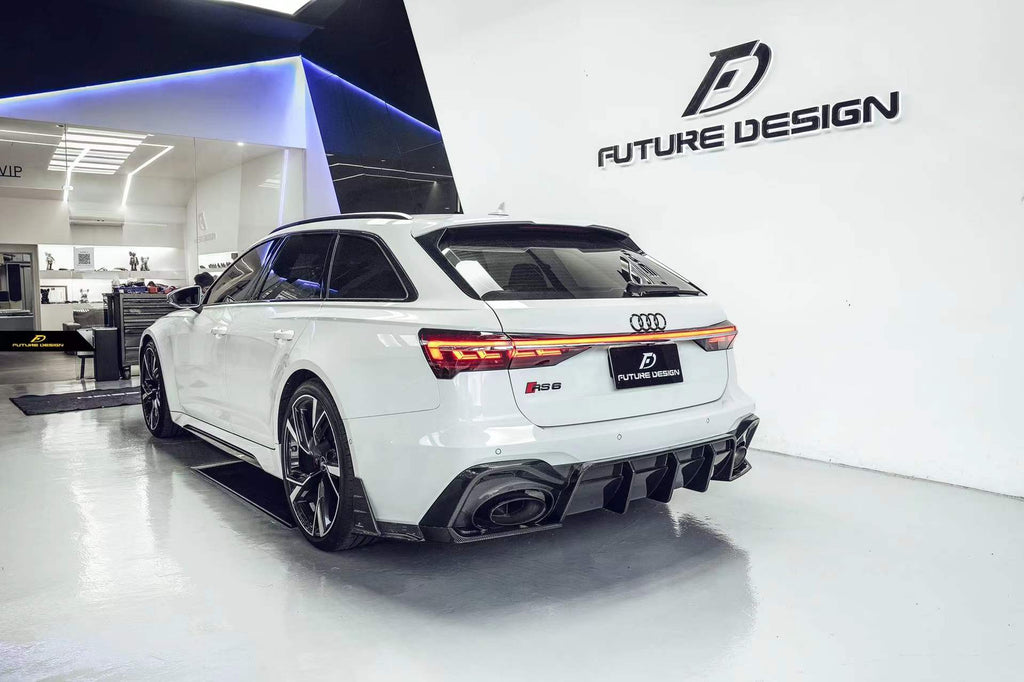FUTURE DESIGN - AUDI RS6 RS7 C8 DRY CARBON FIBRE REAR DIFFUSER & CANARDS ( BLAZE KIT)