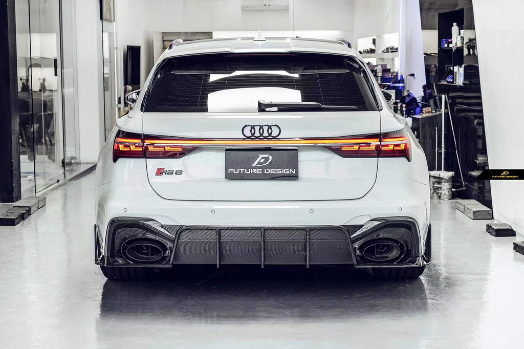 FUTURE DESIGN - AUDI RS6 RS7 C8 DRY CARBON FIBRE REAR DIFFUSER & CANARDS ( BLAZE KIT)