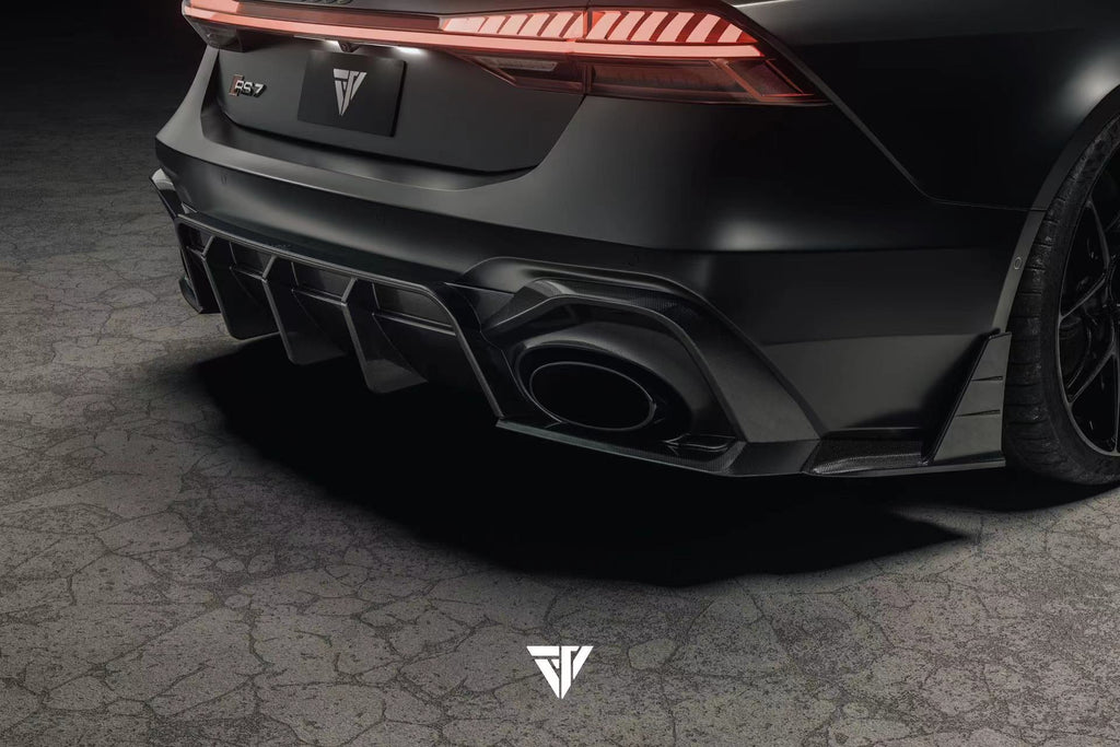 FUTURE DESIGN - AUDI RS6 RS7 C8 DRY CARBON FIBRE REAR DIFFUSER & CANARDS ( BLAZE KIT)