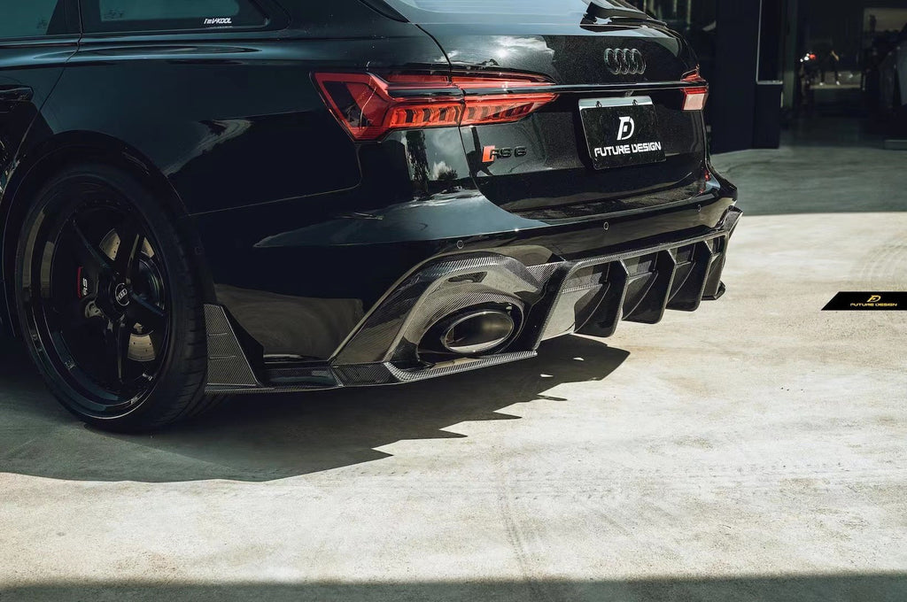 FUTURE DESIGN - AUDI RS6 RS7 C8 DRY CARBON FIBRE REAR DIFFUSER & CANARDS ( BLAZE KIT)