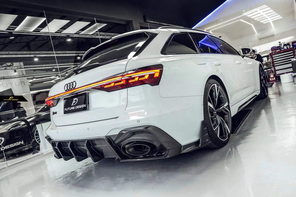 FUTURE DESIGN - AUDI RS6 RS7 C8 DRY CARBON FIBRE REAR DIFFUSER & CANARDS ( BLAZE KIT)