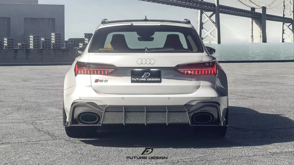 FUTURE DESIGN - AUDI RS6 RS7 C8 DRY CARBON FIBRE REAR DIFFUSER & CANARDS ( BLAZE KIT)