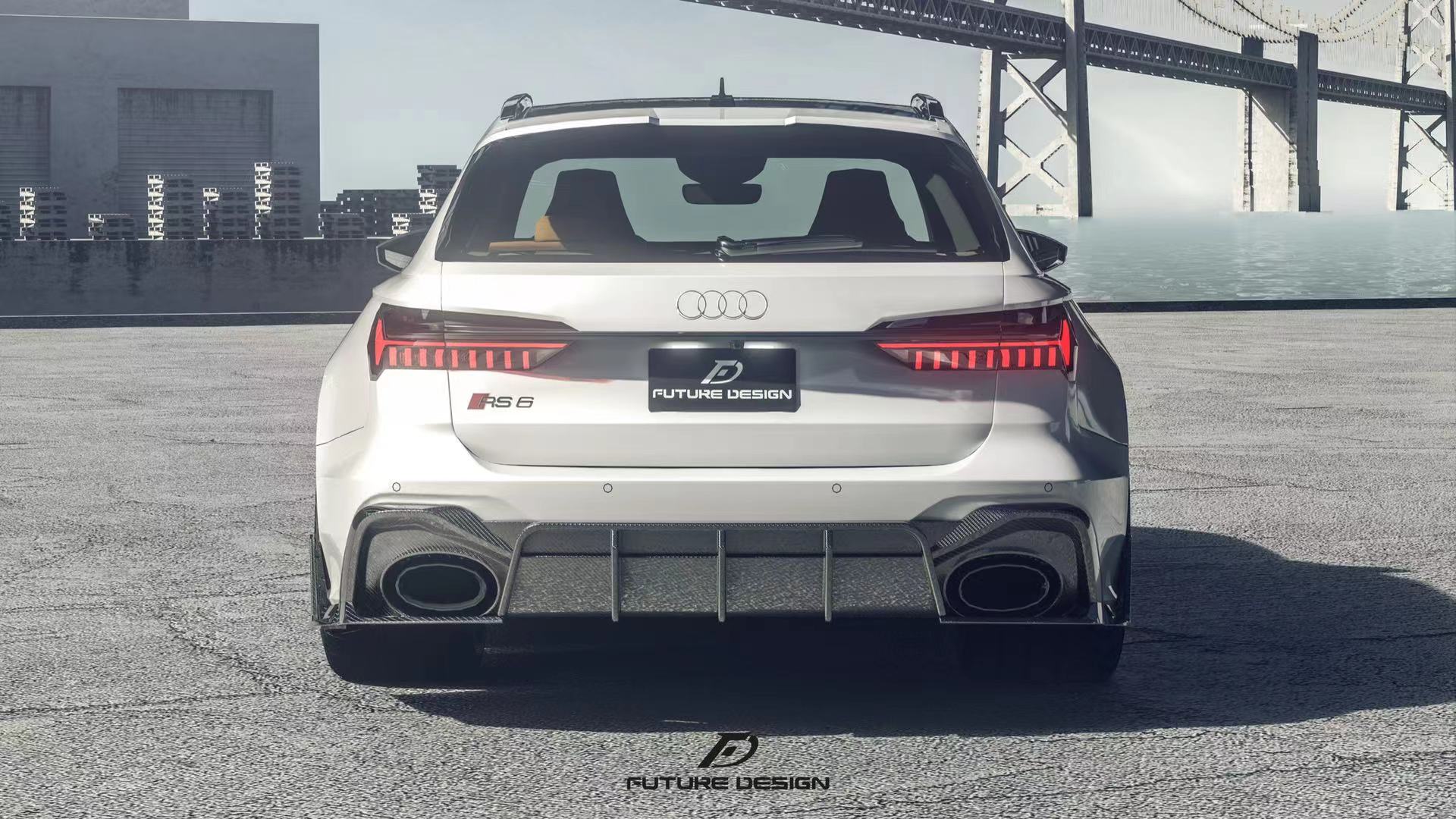 FUTURE DESIGN - AUDI RS6 RS7 C8 DRY CARBON FIBRE REAR DIFFUSER & CANARDS ( BLAZE KIT)