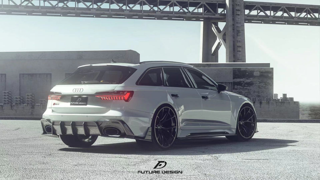 FUTURE DESIGN - AUDI RS6 RS7 C8 DRY CARBON FIBRE REAR DIFFUSER & CANARDS ( BLAZE KIT)