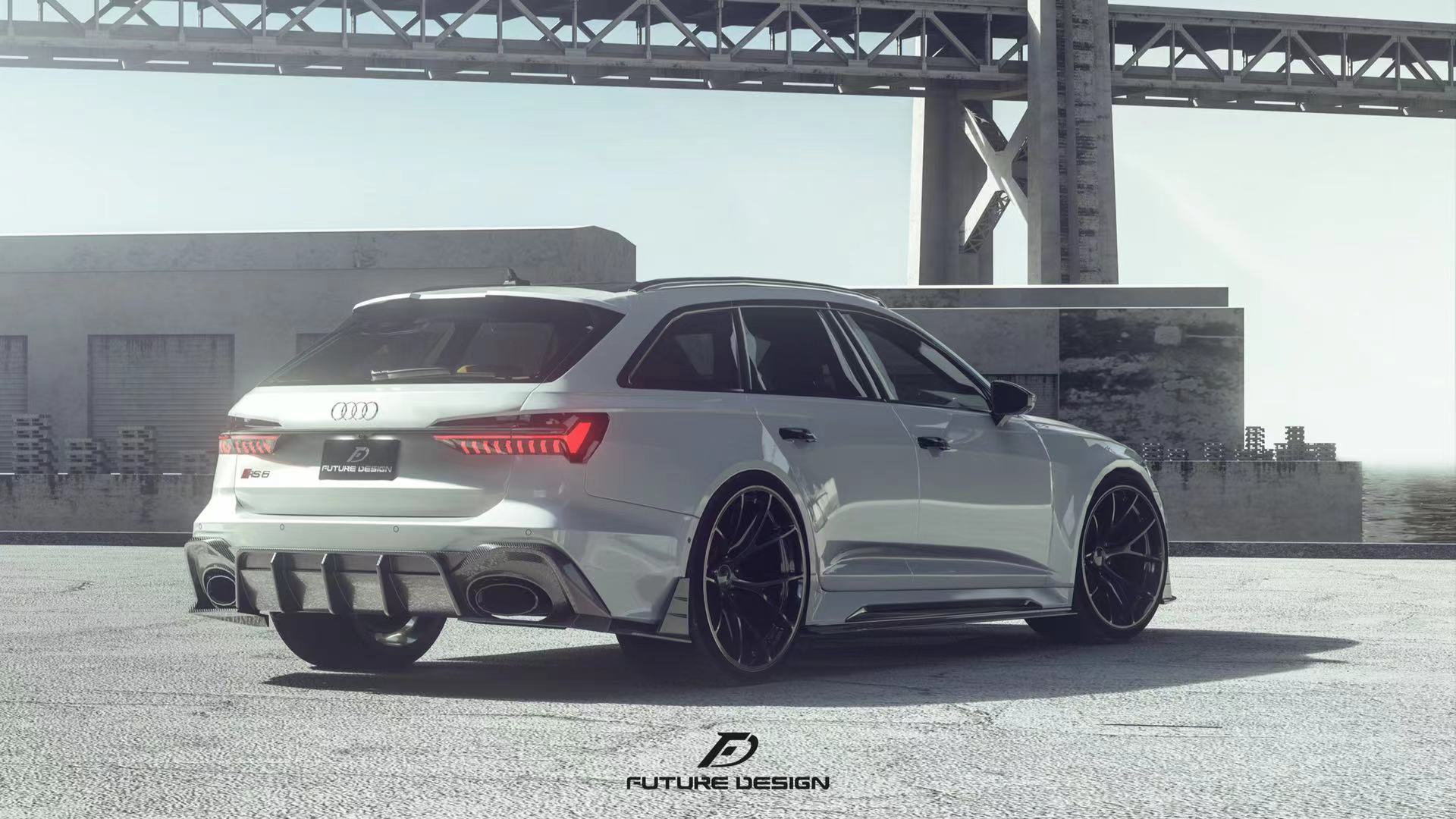 FUTURE DESIGN - AUDI RS6 RS7 C8 DRY CARBON FIBRE REAR DIFFUSER & CANARDS ( BLAZE KIT)
