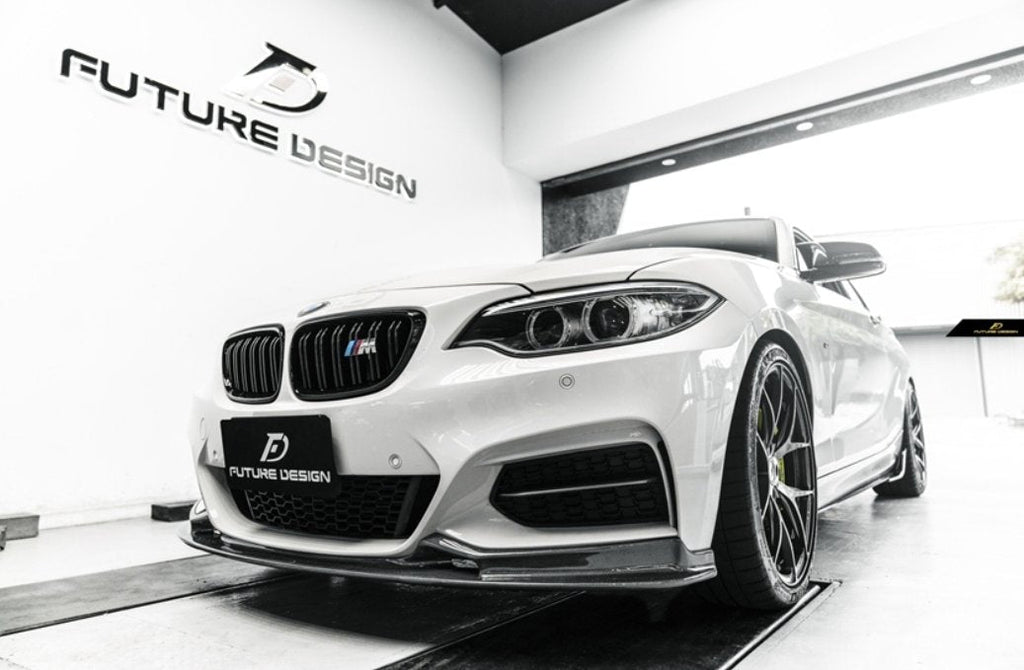 FUTURE DESIGN - BMW 2 SERIES F22 F23 CARBON FIBRE FRONT LIP 3D STYLE