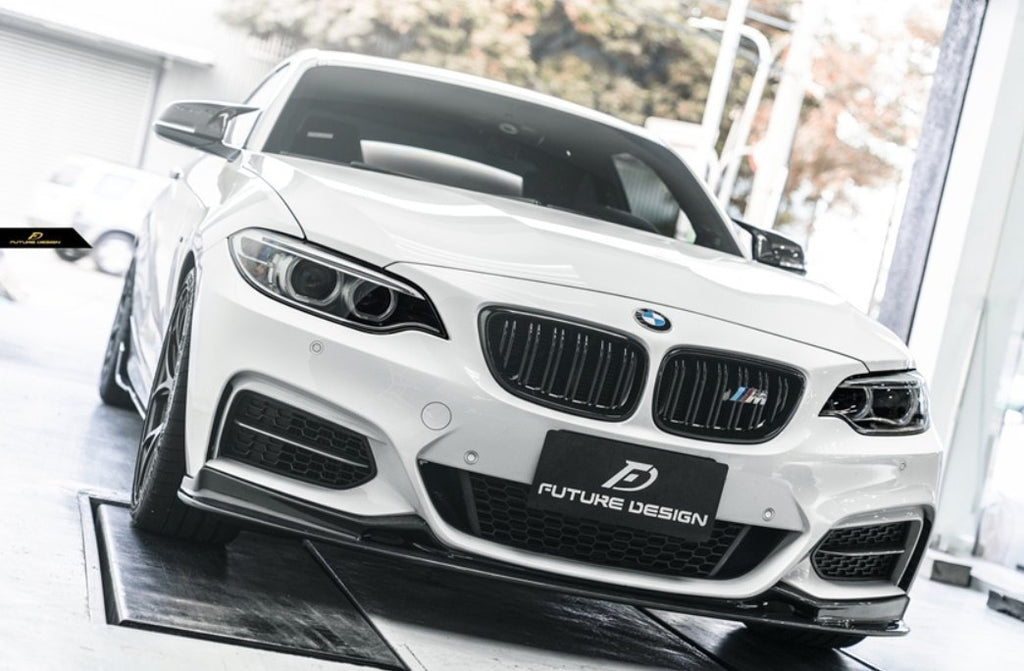 FUTURE DESIGN - BMW 2 SERIES F22 F23 CARBON FIBRE FRONT LIP 3D STYLE