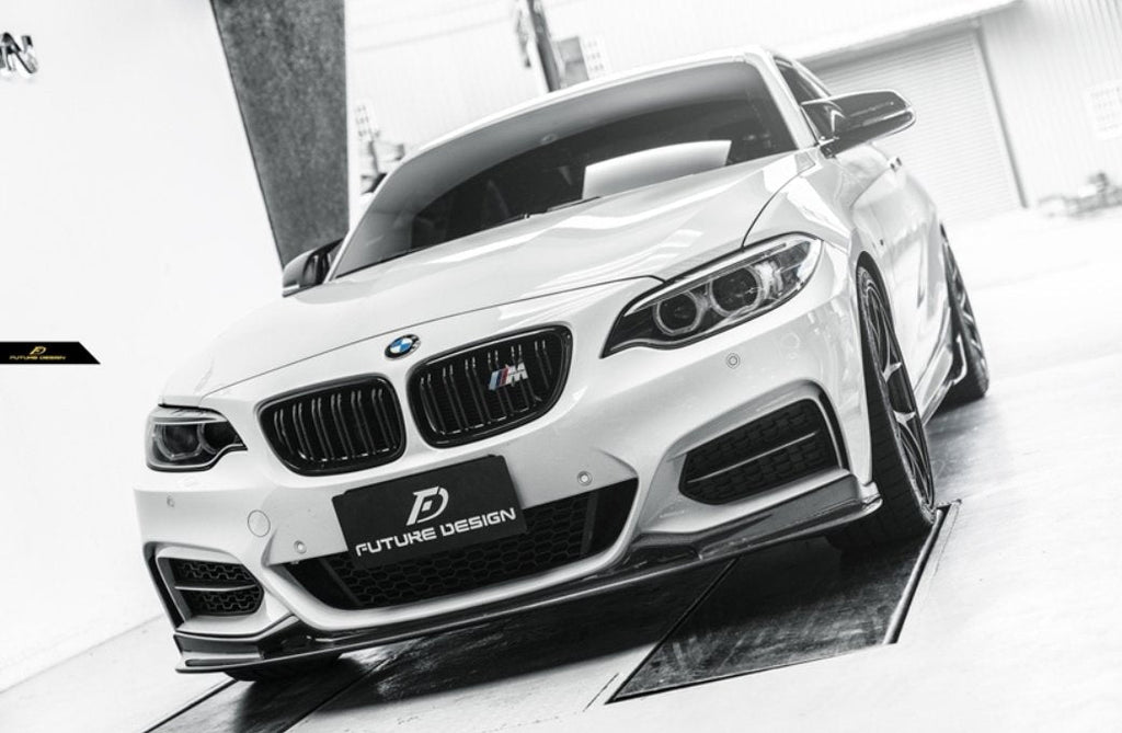 FUTURE DESIGN - BMW 2 SERIES F22 F23 CARBON FIBRE FRONT LIP 3D STYLE
