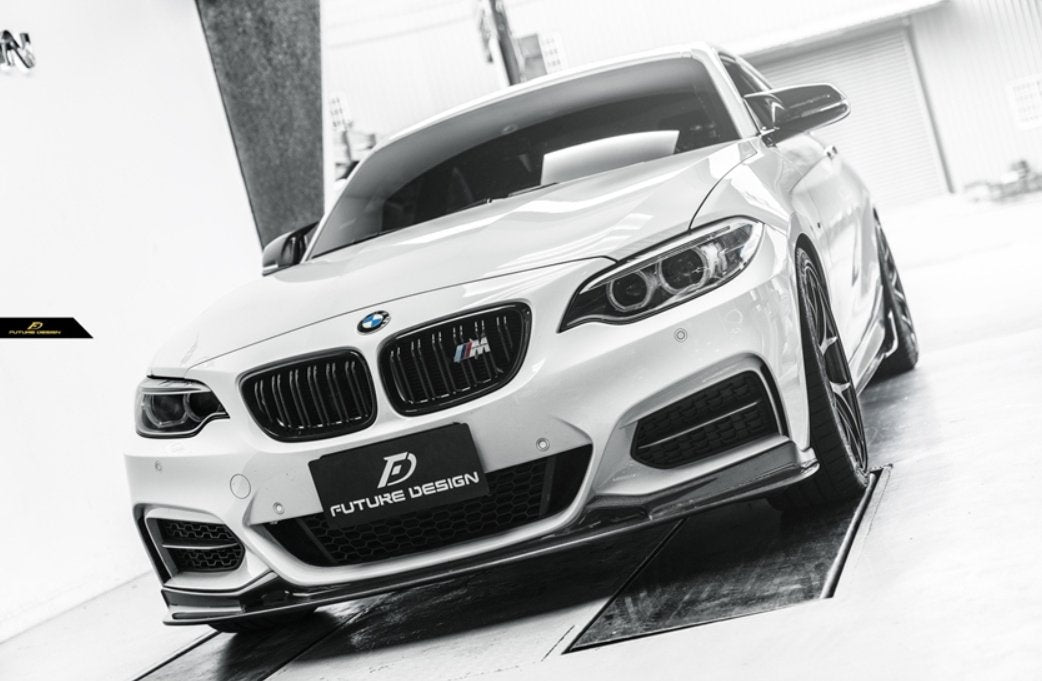 FUTURE DESIGN - BMW 2 SERIES F22 F23 CARBON FIBRE FRONT LIP 3D STYLE