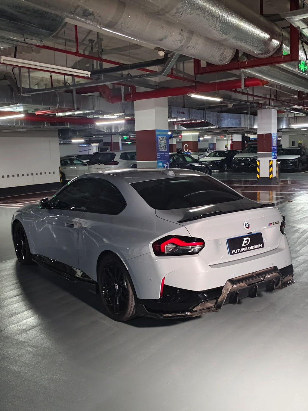 FUTURE DESIGN - BMW 2 SERIES G42 DRY CARBON REAR DIFFUSER