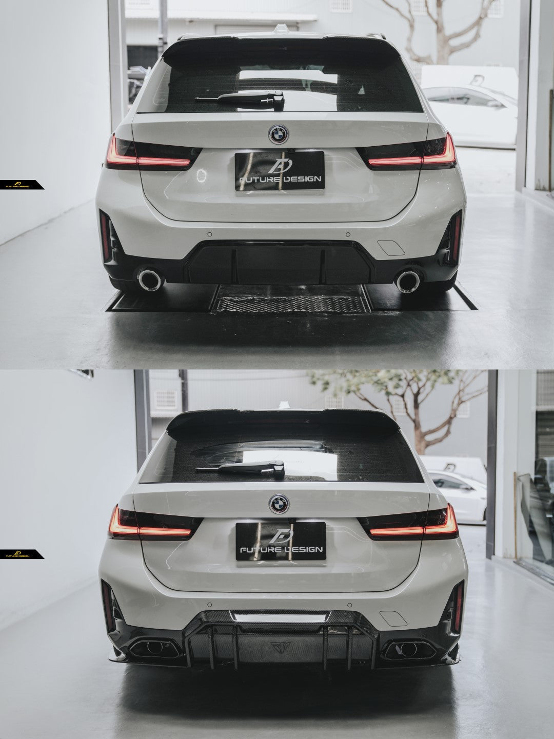 FUTURE DESIGN - BMW 3 SERIES G20 / G21  LCI CARBON FIBRE REAR DIFFUSER V1