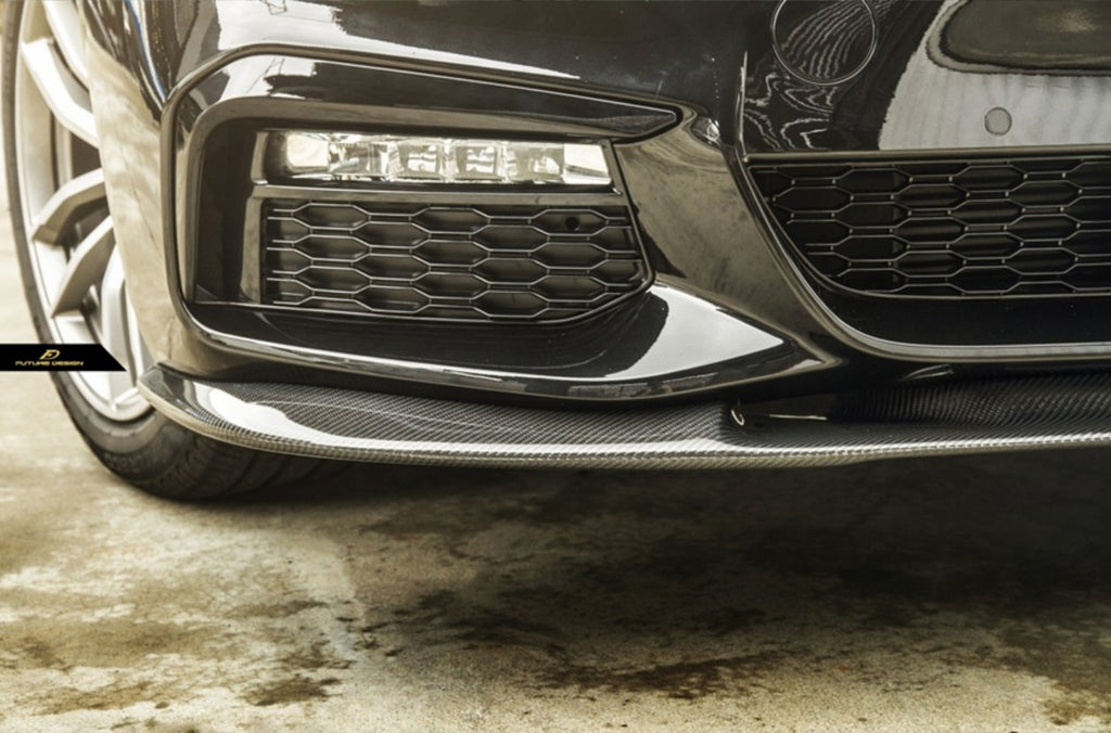 FUTURE DESIGN - BMW 5 SERIES G30 PRE LCI CARBON FIBRE FRONT LIP ( 3D STYLE )