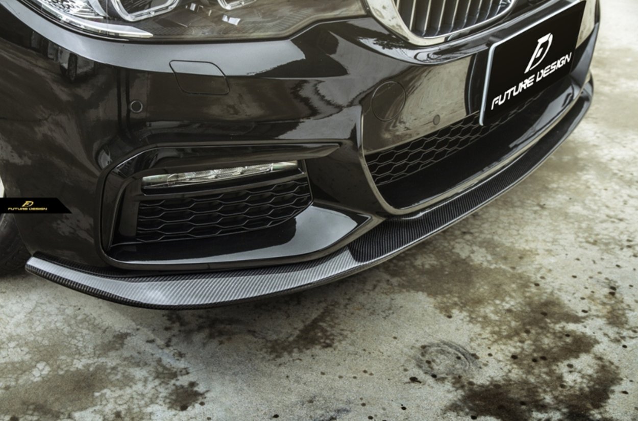 FUTURE DESIGN - BMW 5 SERIES G30 PRE LCI CARBON FIBRE FRONT LIP ( 3D STYLE )