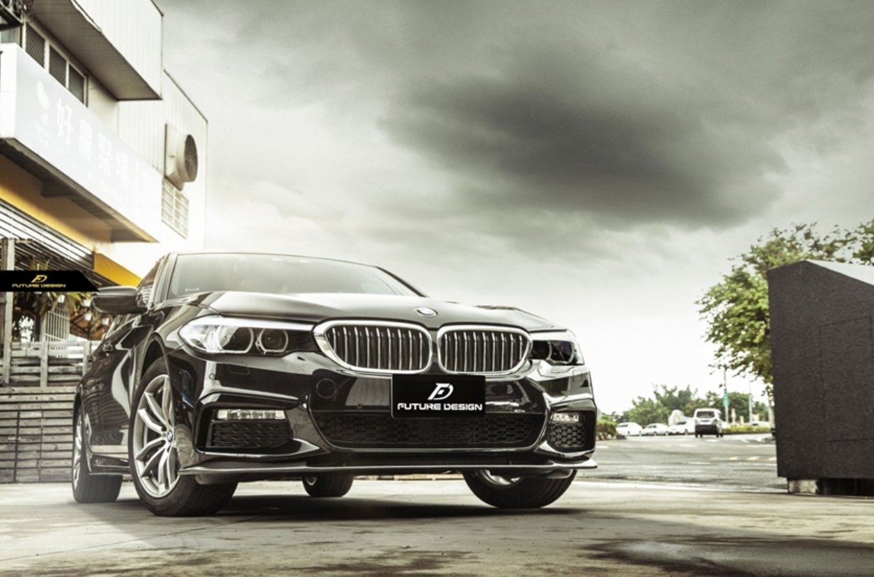 FUTURE DESIGN - BMW 5 SERIES G30 PRE LCI CARBON FIBRE FRONT LIP ( 3D STYLE )