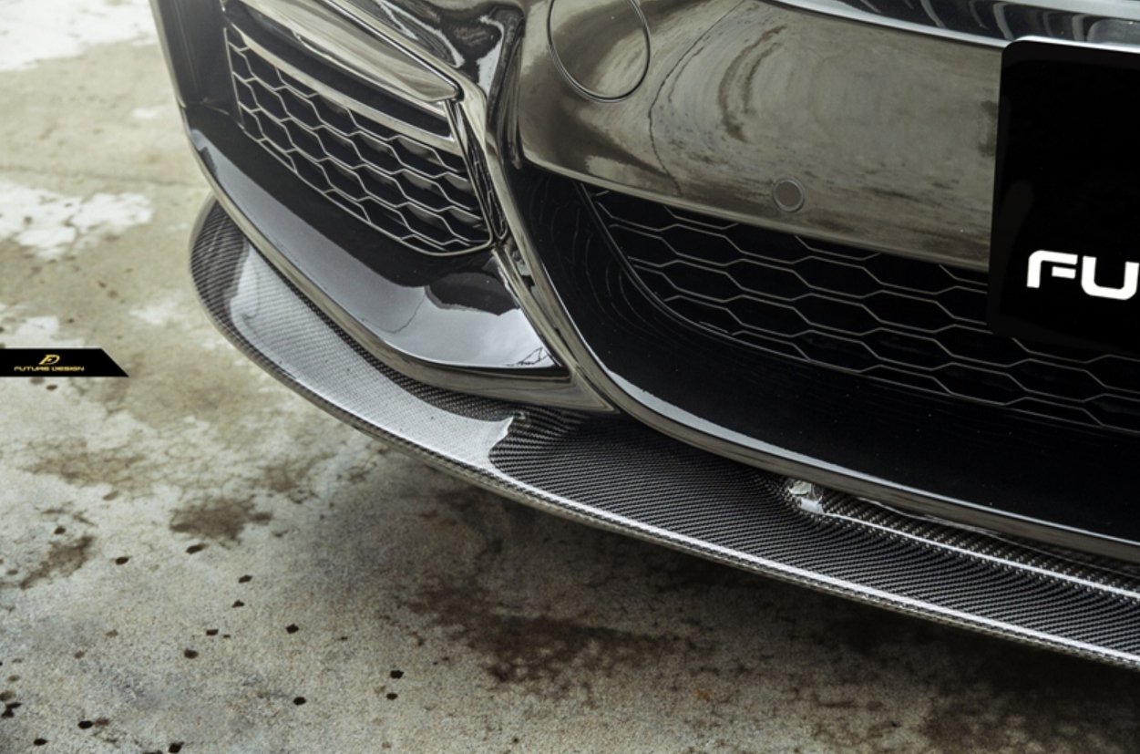 FUTURE DESIGN - BMW 5 SERIES G30 PRE LCI CARBON FIBRE FRONT LIP ( 3D STYLE )