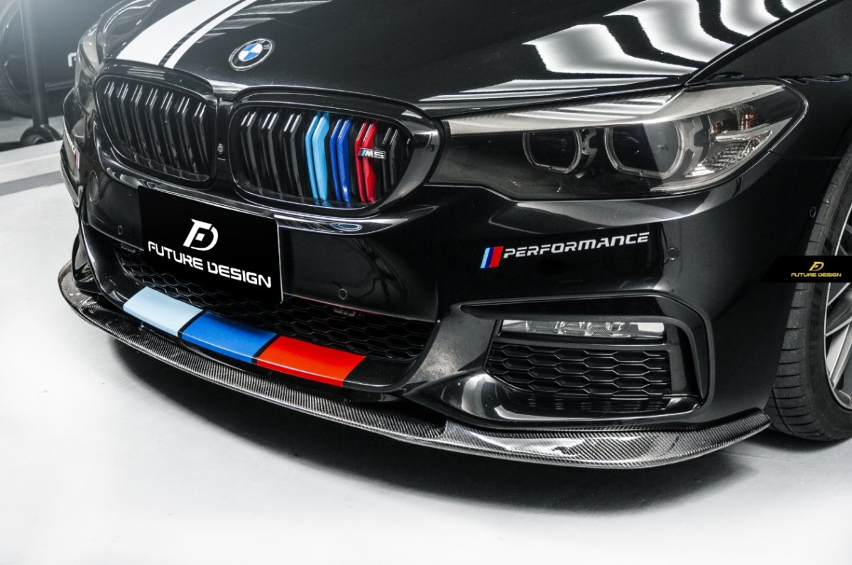 FUTURE DESIGN - BMW 5 SERIES G30 PRE LCI CARBON FIBRE FRONT LIP ( 3D STYLE )