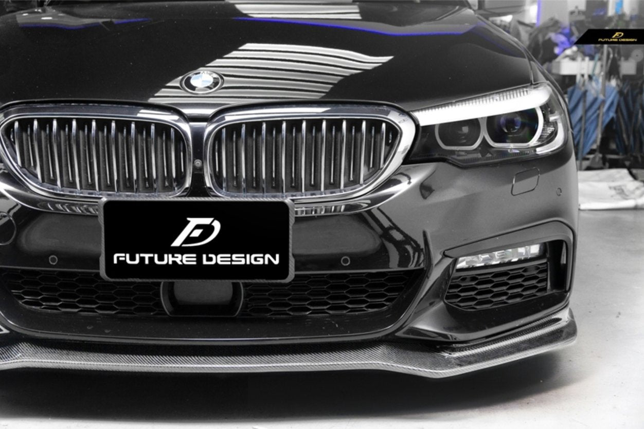FUTURE DESIGN - BMW 5 SERIES G30 PRE LCI CARBON FIBRE FRONT LIP ( CC STYLE )