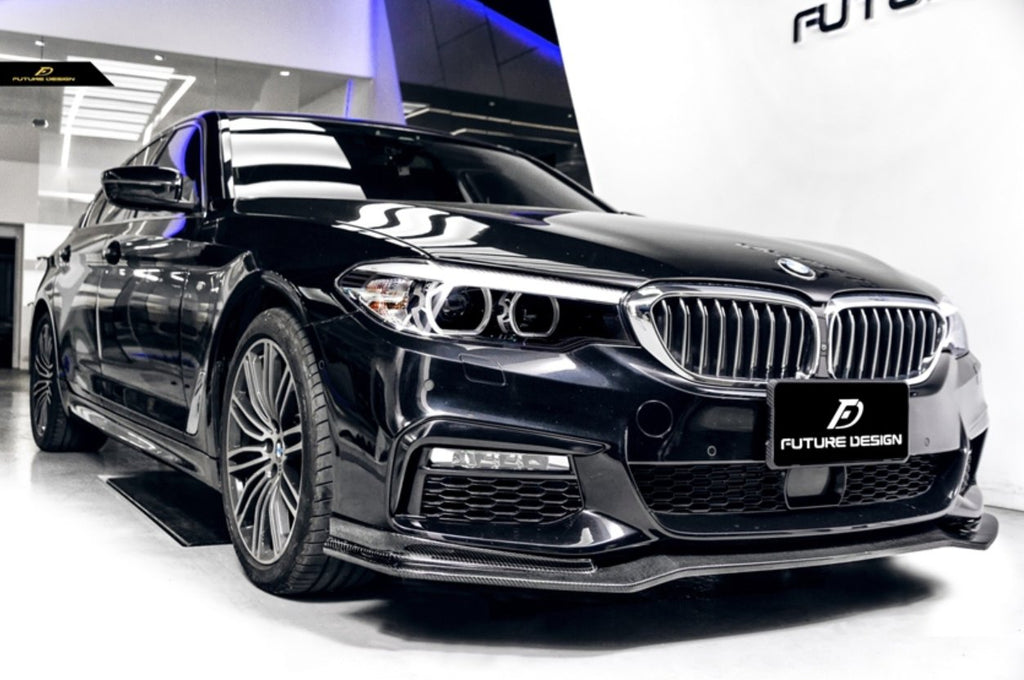 FUTURE DESIGN - BMW 5 SERIES G30 PRE LCI CARBON FIBRE FRONT LIP ( CC STYLE )