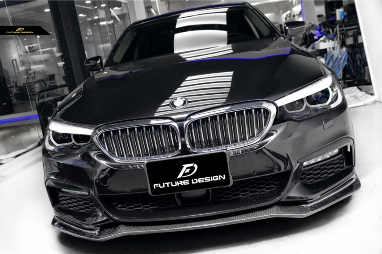 FUTURE DESIGN - BMW 5 SERIES G30 PRE LCI CARBON FIBRE FRONT LIP ( CC STYLE )
