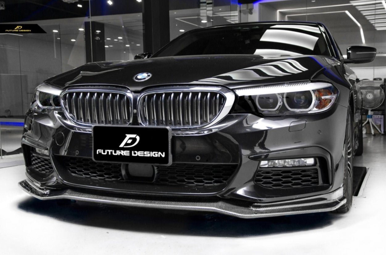 FUTURE DESIGN - BMW 5 SERIES G30 PRE LCI CARBON FIBRE FRONT LIP ( CC STYLE )