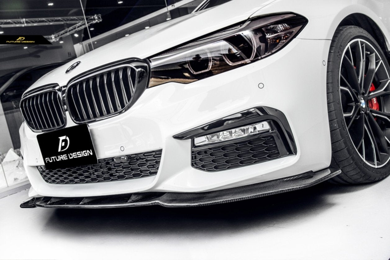 FUTURE DESIGN - BMW 5 SERIES G30 PRE LCI CARBON FIBRE FRONT LIP ( FD STYLE )