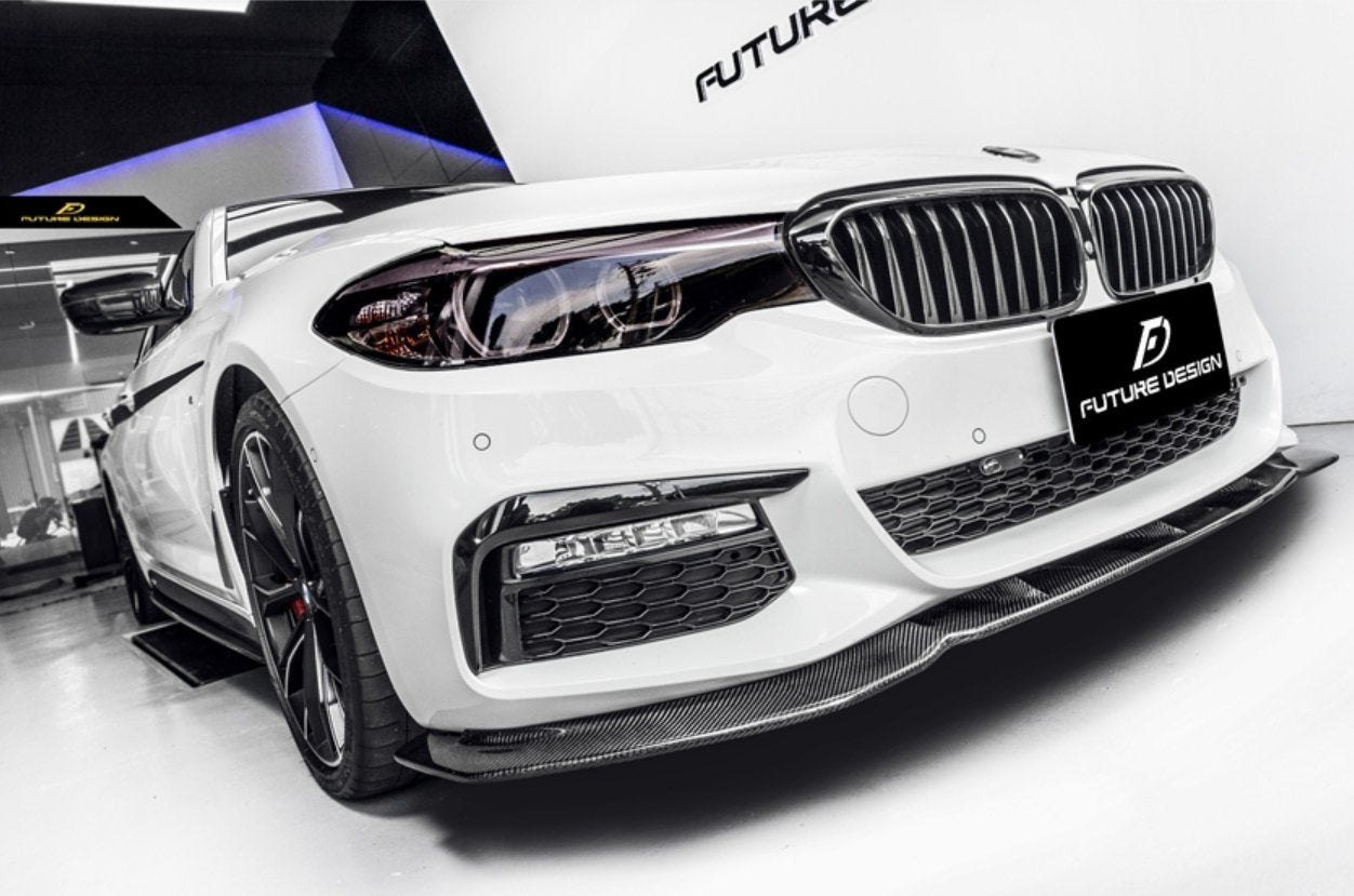 FUTURE DESIGN - BMW 5 SERIES G30 PRE LCI CARBON FIBRE FRONT LIP ( FD STYLE )