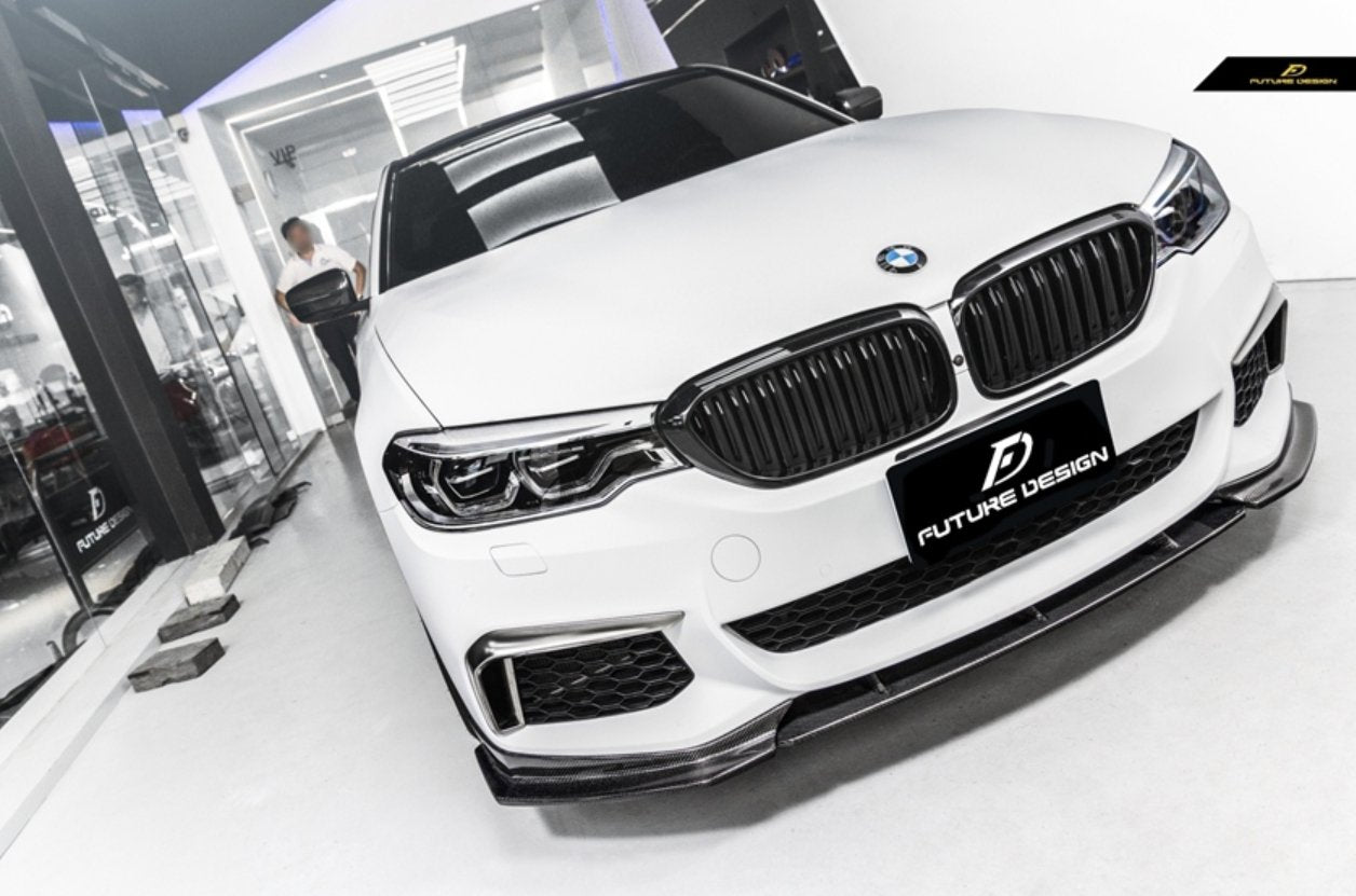 FUTURE DESIGN - BMW 5 SERIES G30 PRE LCI CARBON FIBRE FRONT LIP ( GT STYLE )
