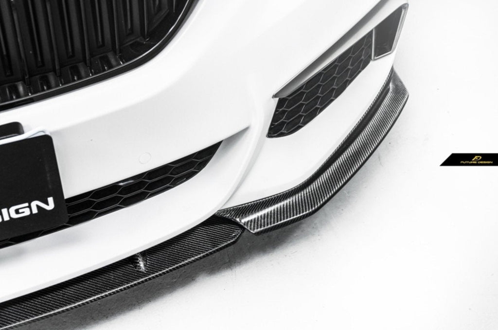 FUTURE DESIGN - BMW 5 SERIES G30 PRE LCI CARBON FIBRE FRONT LIP ( GT STYLE )