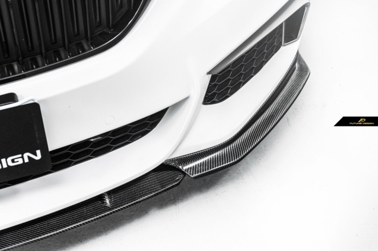 FUTURE DESIGN - BMW 5 SERIES G30 PRE LCI CARBON FIBRE FRONT LIP ( GT STYLE )