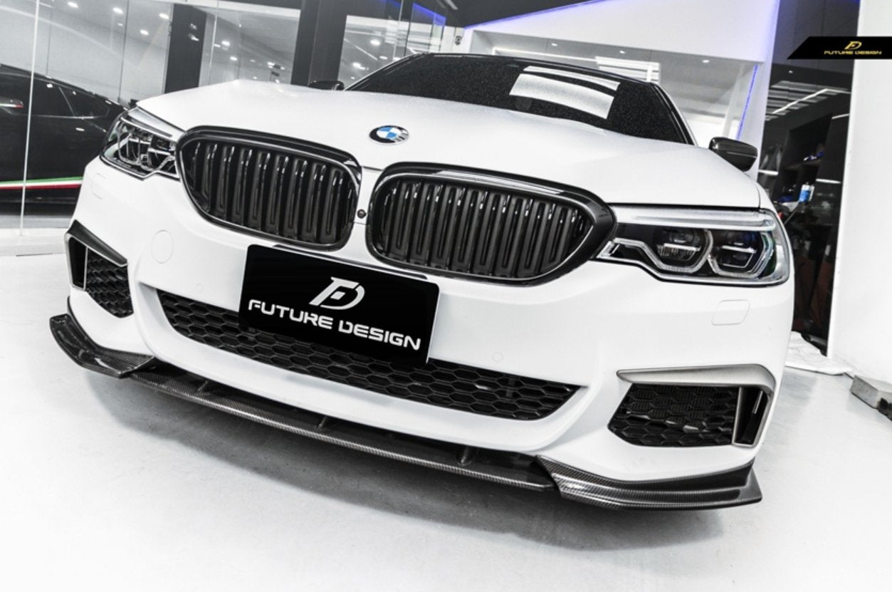 FUTURE DESIGN - BMW 5 SERIES G30 PRE LCI CARBON FIBRE FRONT LIP ( GT STYLE )