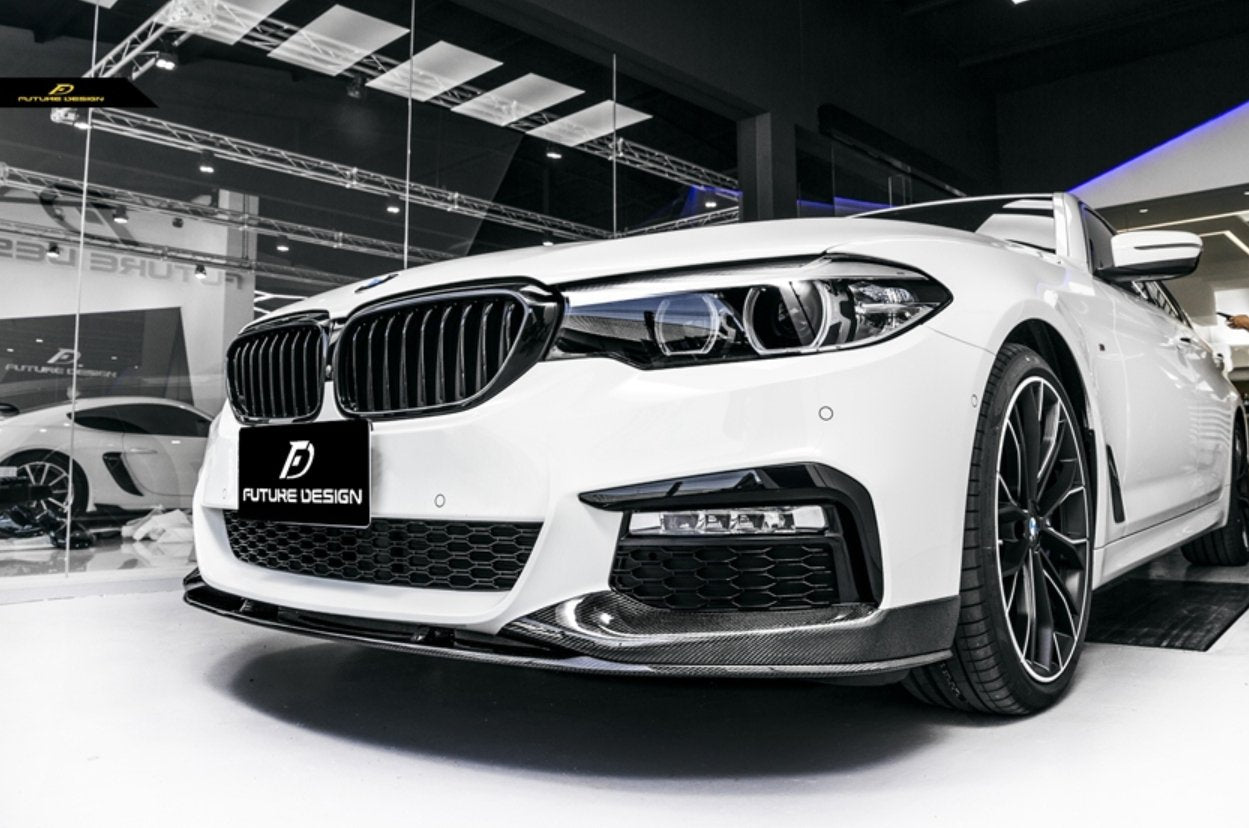 FUTURE DESIGN - BMW 5 SERIES G30 PRE LCI CARBON FIBRE FRONT LIP ( MP STYLE )