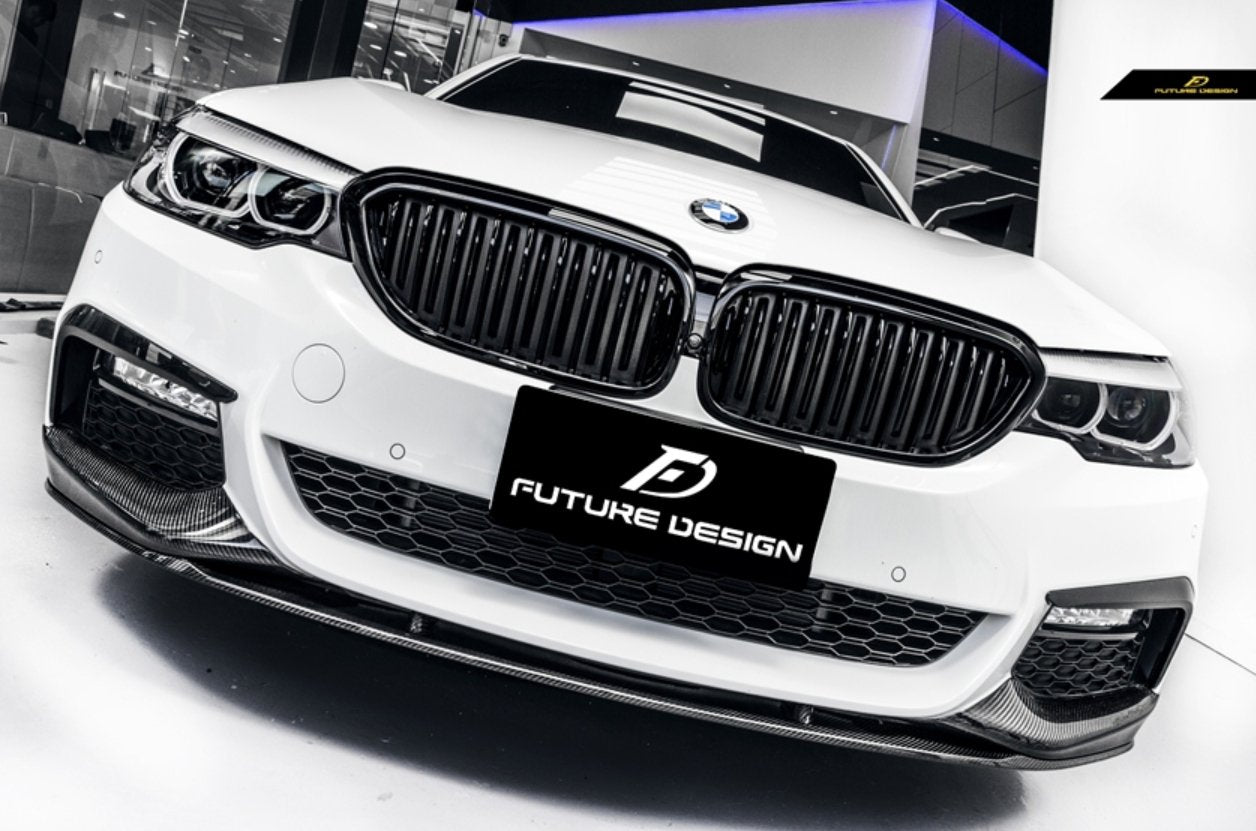 FUTURE DESIGN - BMW 5 SERIES G30 PRE LCI CARBON FIBRE FRONT LIP ( MP STYLE )