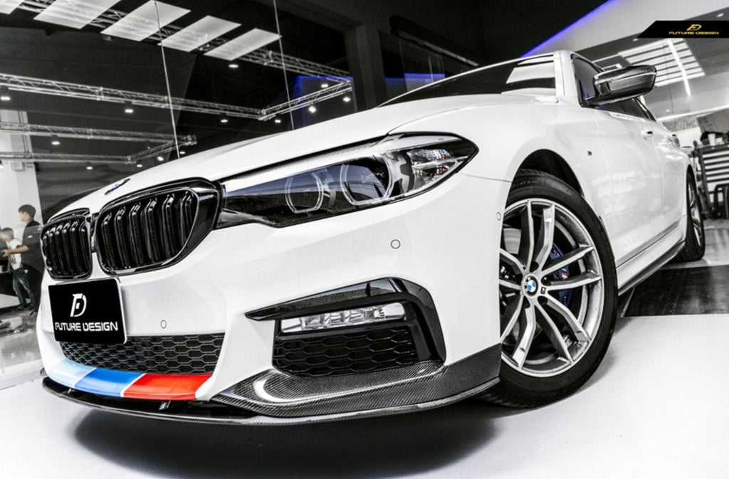 FUTURE DESIGN - BMW 5 SERIES G30 PRE LCI CARBON FIBRE FRONT LIP ( MP STYLE )