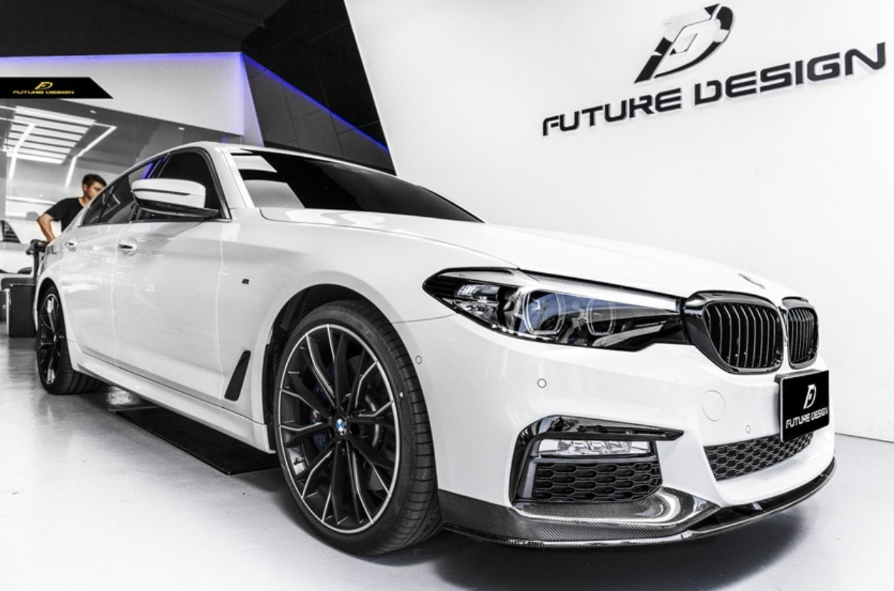 FUTURE DESIGN - BMW 5 SERIES G30 PRE LCI CARBON FIBRE FRONT LIP ( MP STYLE )
