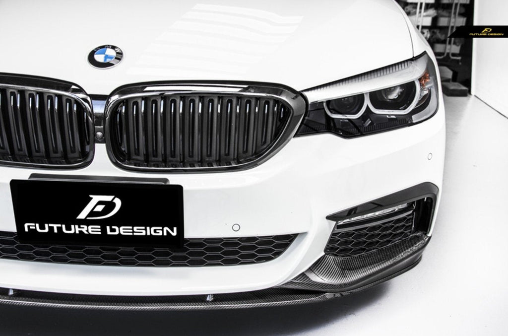FUTURE DESIGN - BMW 5 SERIES G30 PRE LCI CARBON FIBRE FRONT LIP ( MP STYLE )