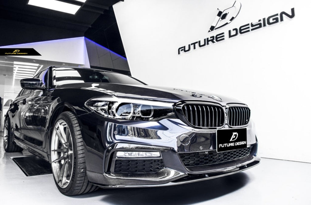FUTURE DESIGN - BMW 5 SERIES G30 PRE LCI CARBON FIBRE FRONT LIP ( MP STYLE )