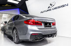 FUTURE DESIGN - BMW 5 SERIES G30 PRE LCI CARBON FIBRE REAR BUMPER SIDE SKIRT ( FD STYLE )