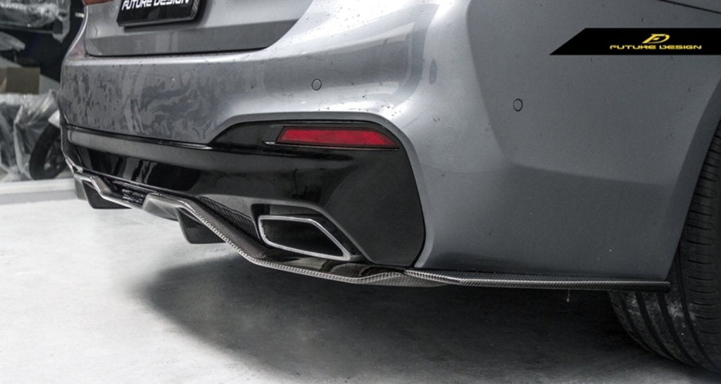 FUTURE DESIGN - BMW 5 SERIES G30 PRE LCI CARBON FIBRE REAR BUMPER SIDE SKIRT ( FD STYLE )