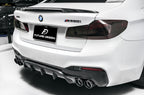 FUTURE DESIGN - BMW 5 SERIES G30 PRE LCI CARBON FIBRE REAR DIFFUSER  ( FD STYLE )