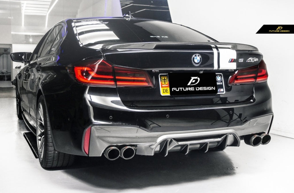 FUTURE DESIGN - BMW 5 SERIES G30 PRE LCI CARBON FIBRE REAR DIFFUSER   ( M5 STYLE )
