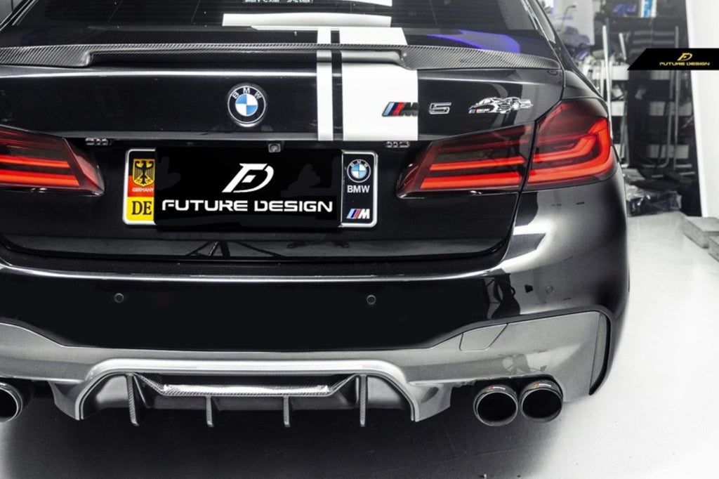 FUTURE DESIGN - BMW 5 SERIES G30 PRE LCI CARBON FIBRE REAR DIFFUSER   ( M5 STYLE )