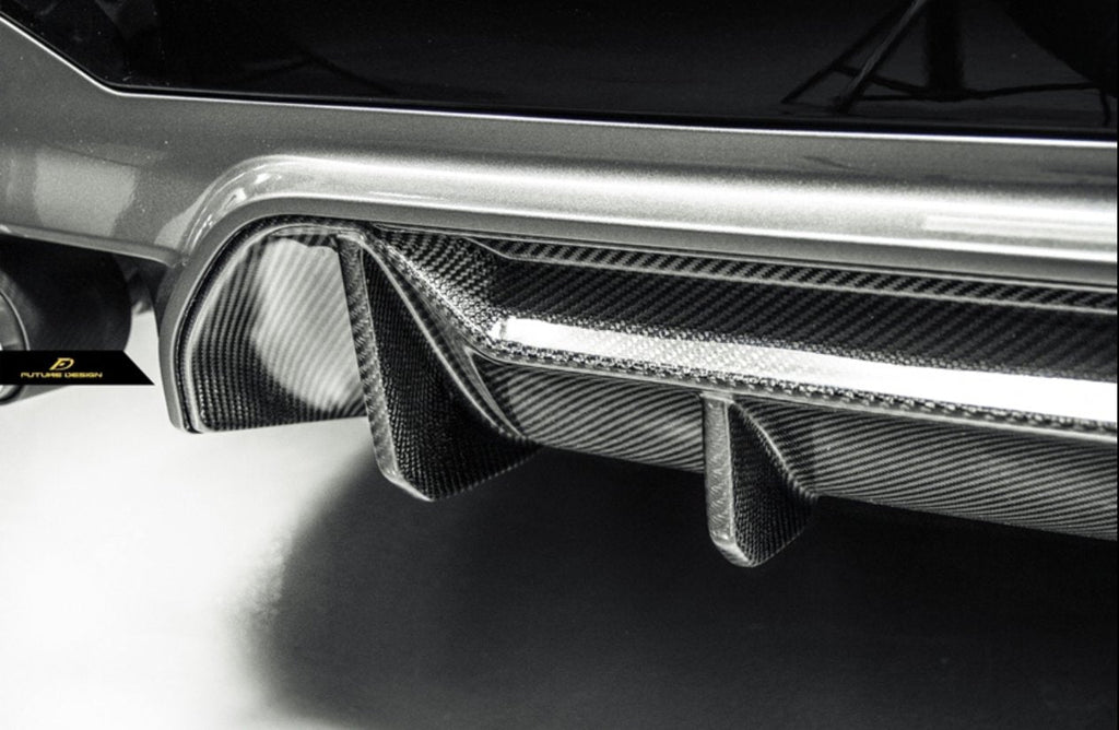FUTURE DESIGN - BMW 5 SERIES G30 PRE LCI CARBON FIBRE REAR DIFFUSER   ( M5 STYLE )