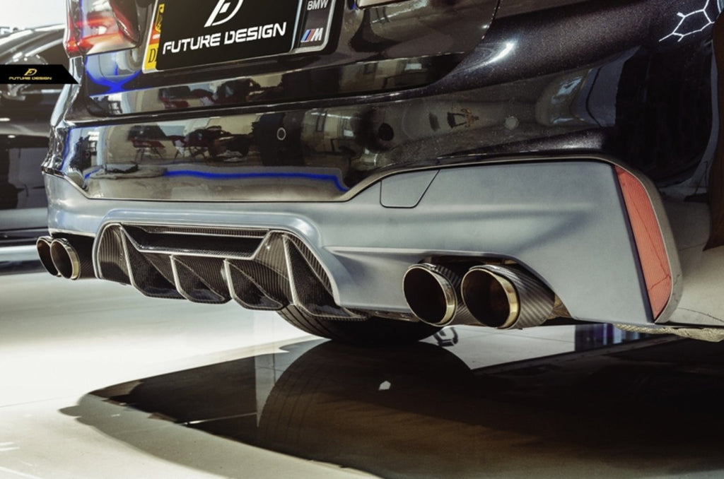 FUTURE DESIGN - BMW 5 SERIES G30 PRE LCI CARBON FIBRE REAR DIFFUSER   ( M5 STYLE )