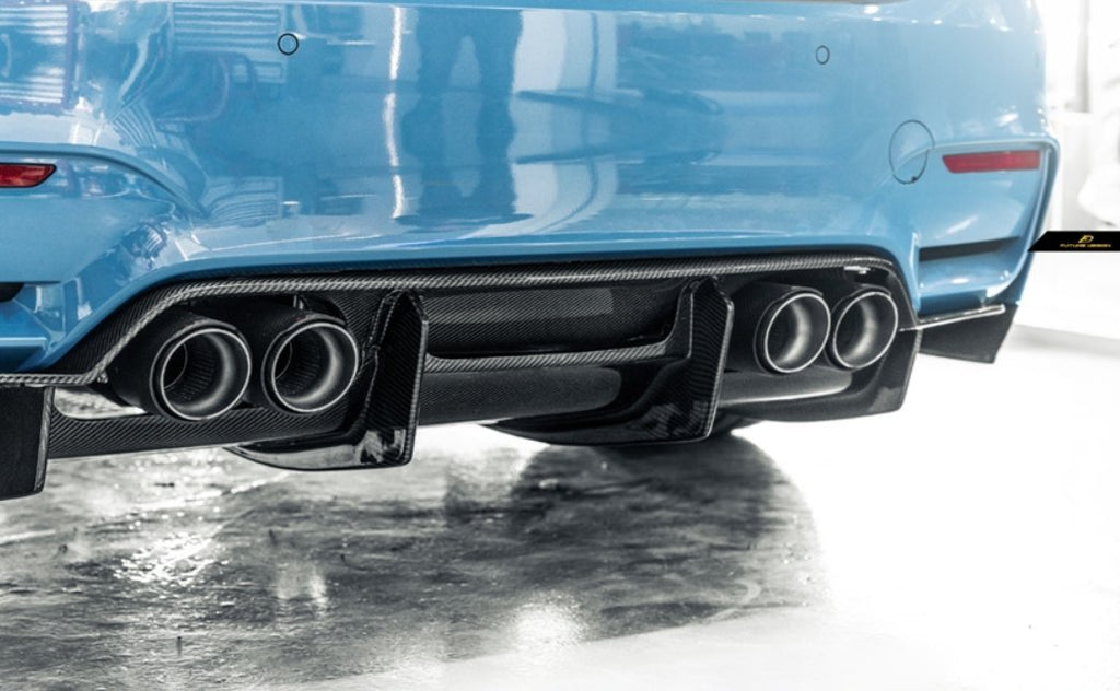 FUTURE DESIGN - BMW M3 F80 / M4 F82 F83 CARBON FIBRE REAR DIFFUSER PSM STYLE