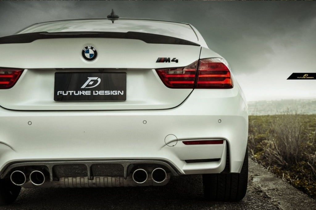 FUTURE DESIGN - BMW M3 F80 / M4 F82 F83 CARBON FIBRE REAR DIFFUSER RKP STYLE
